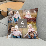 Square Monogram Custom Photo Throw Pillow<br><div class="desc">Available in a variety of colors! Custom color available upon request. Designed by Berry Berry Sweet {www.berryberrysweet.com}</div>