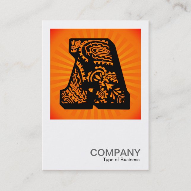 Square Monogram - Paisley Sunburst Business Card (Front)