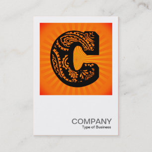 Square Monogram - Paisley Sunburst - C Business Card