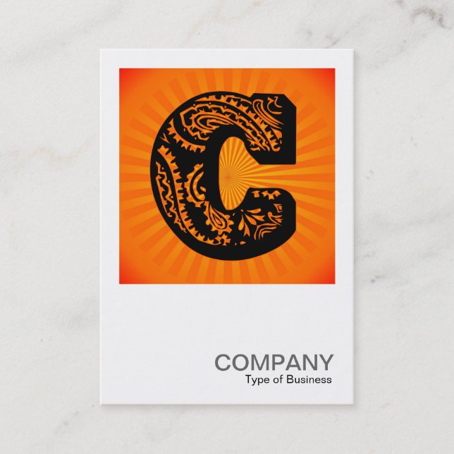Square Monogram - Paisley Sunburst - C Business Card (Front)