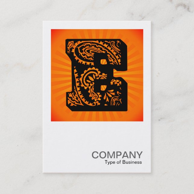 Square Monogram - Paisley Sunburst - E Business Card (Front)