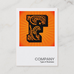 Square Monogram - Paisley Sunburst - F Business Card
