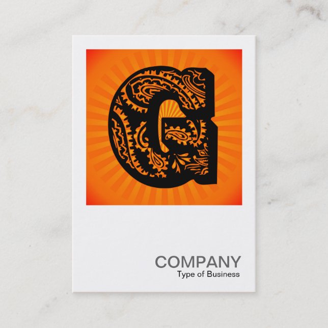 Square Monogram - Paisley Sunburst - G Business Card (Front)