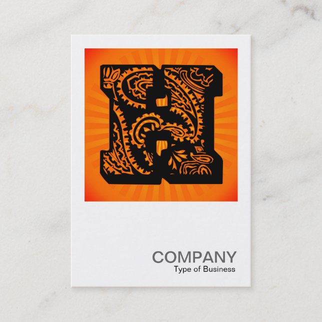 Square Monogram - Paisley Sunburst - H Business Card (Front)