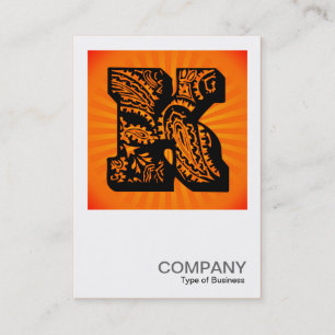 Square Monogram - Paisley Sunburst - K Business Card