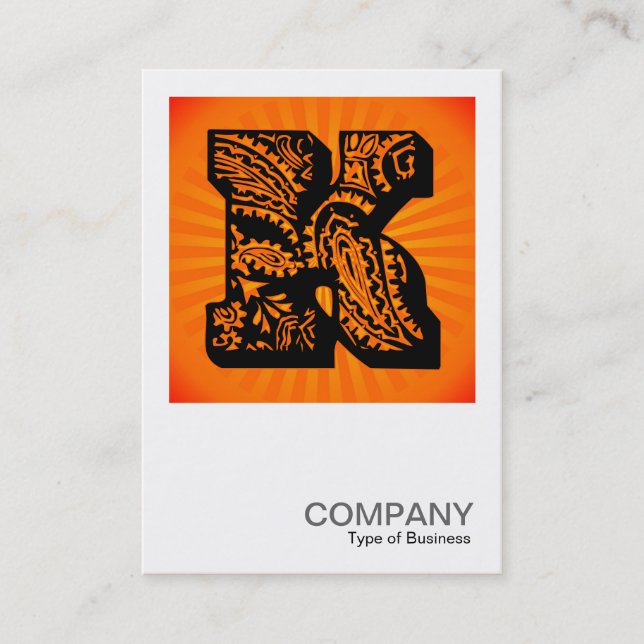 Square Monogram - Paisley Sunburst - K Business Card (Front)