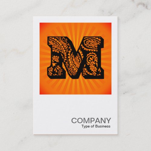 Square Monogram - Paisley Sunburst - M Business Cards