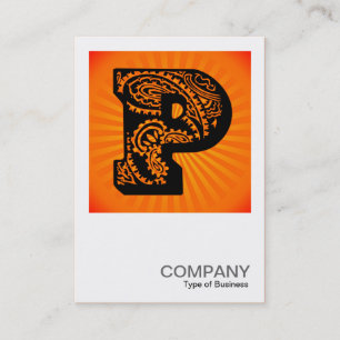 Square Monogram - Paisley Sunburst - P Business Card
