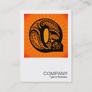 Square Monogram - Paisley Sunburst - Q Business Card