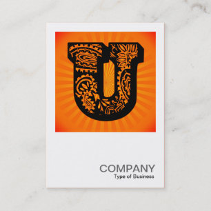 Square Monogram - Paisley Sunburst - U Business Card