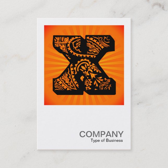 Square Monogram - Paisley Sunburst - X Business Card (Front)