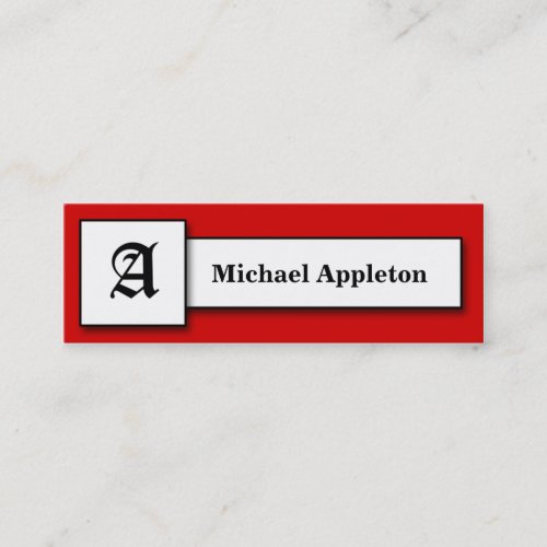 Square Monogram Red Calling Cards