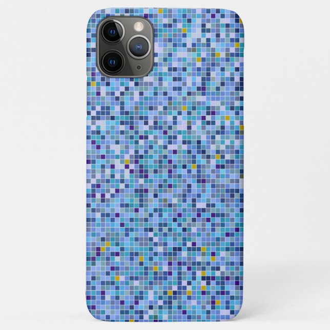 Square Mosaic Blue Tones Tile Pattern Case-Mate iPhone Case (Back)