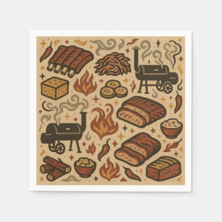 Square Napkin Design for Southern BBQ for (USA)