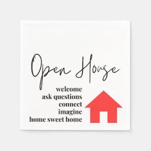 Square Napkins - Open House "Welcome"