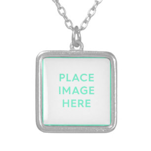 Square Necklace, Silver Plated Necklace