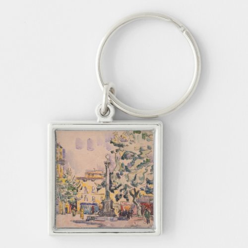 Square of the Hotel de Ville in Aix_en_Provence Keychain