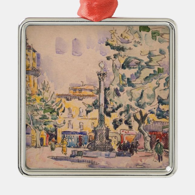 Square of the Hotel de Ville in Aix-en-Provence Metal Ornament (Front)
