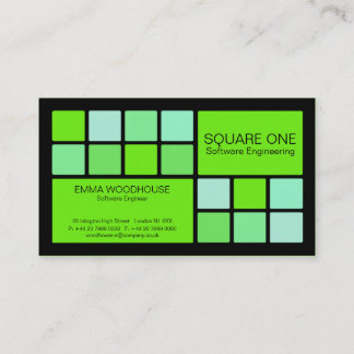 Square One Black, Green & Mint Business Card