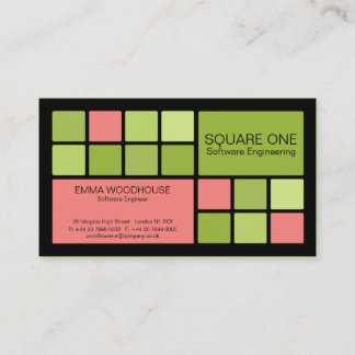 Square One Black, Pink & Green Business Card