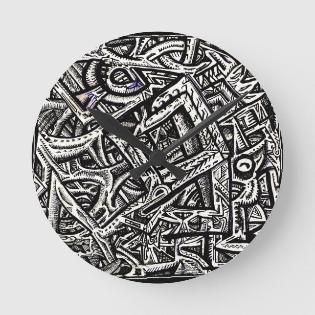Square One, by Brian Benson Round Clock (Front)