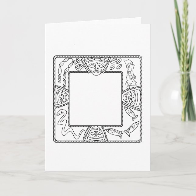 Square Opon Ifa Divination Tray Card (Front)