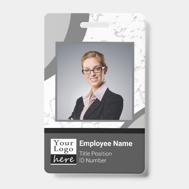 Square or Circle Style Logo Employee ID Badge (Front)