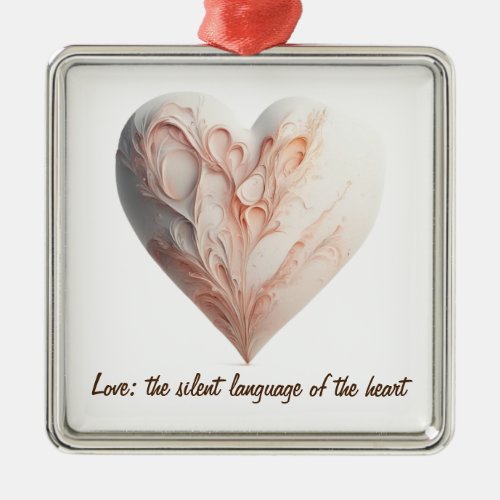 Square Ornament with a heart for Valentines Day