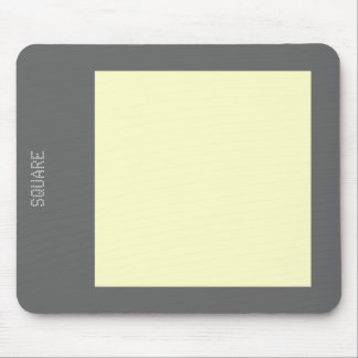 Square - Pale Yellow and Gray Mouse Pad