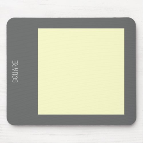 Square _ Pale Yellow and Gray Mouse Pad