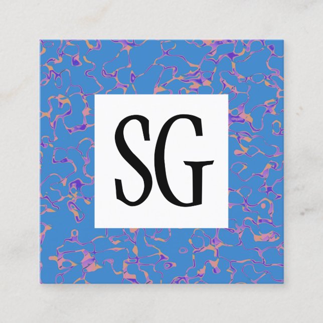 Square Panel - Initials - 080716(1) Square Business Card (Front)