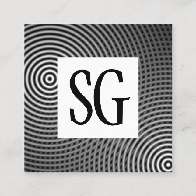 Square Panel - Initials - 090716(02) Square Business Card (Front)