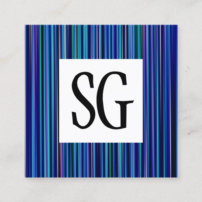 Square Panel - Initials -120716(012) Square Business Card (Front)