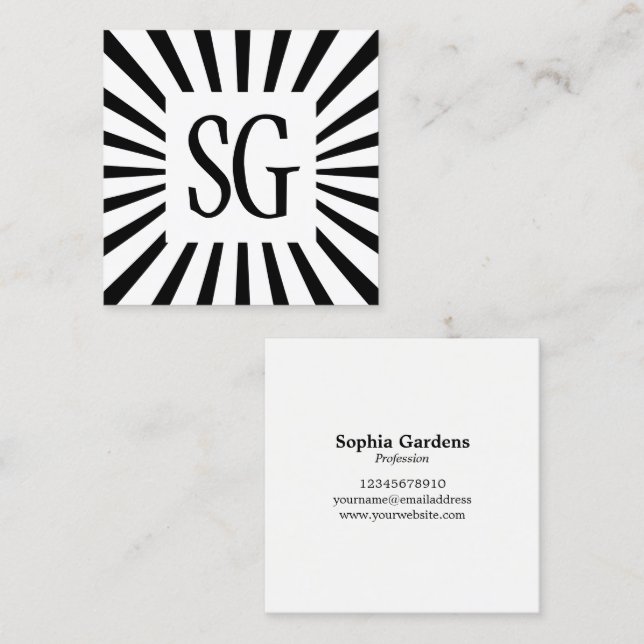 Square Panel - Initials - Rays Business Card (Front/Back)