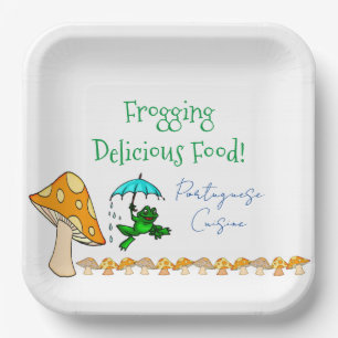 Square Paper Plate Frogging Delicious Portuguese