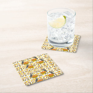 Square Paper Pumpkin Coasters