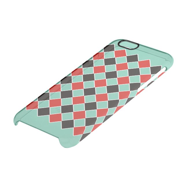 SQUARE Pattern - black red white + your background Uncommon iPhone Case (Bottom)