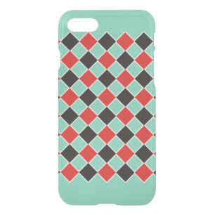 SQUARE Pattern - black red white + your background iPhone SE/8/7 Case