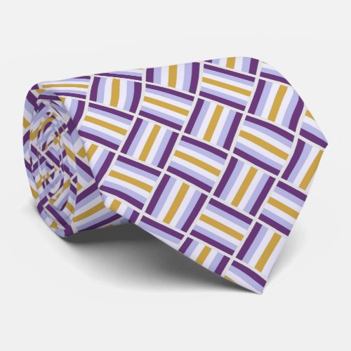 Square Pattern _ Purple and Yellow Neck Tie