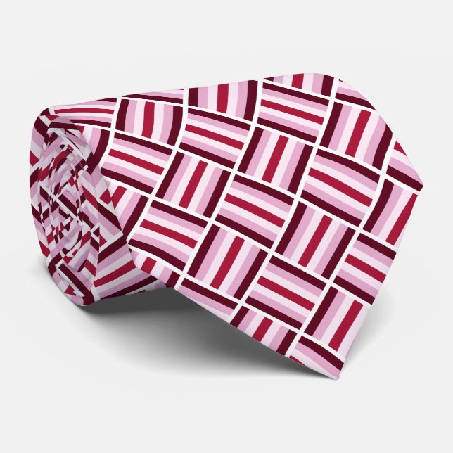 Square Pattern - Shades of Magenta  Neck Tie (Rolled)
