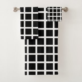 Square Pattern Trendy Black White