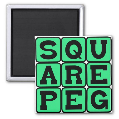 Square Peg in a Round Hole Magnet