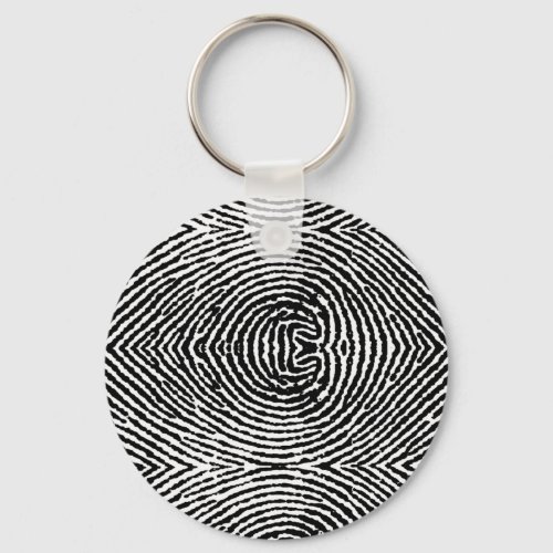 Square People Fingerprints Keychain