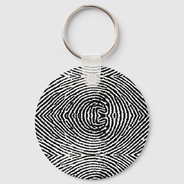 Square People Fingerprints Keychain (Front)