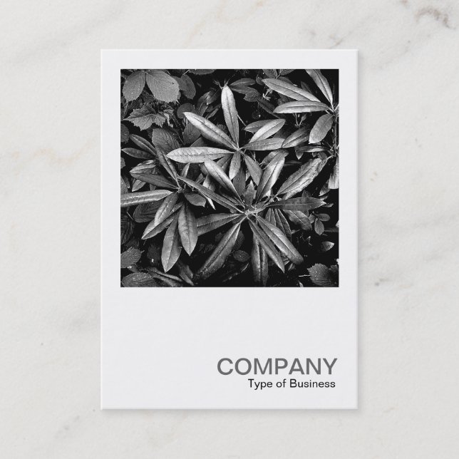 Square Photo 0132 - Rhododendron Leaves Business Card (Front)