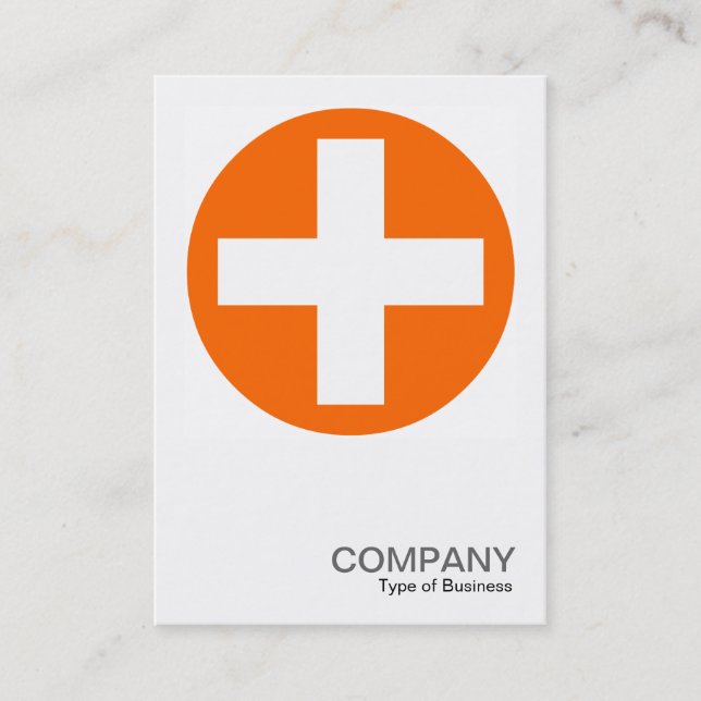 Square Photo 0156 - Big Plus Sign - Orange Business Card (Front)