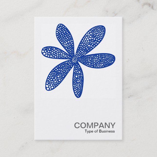 Square Photo 0212 - Pretty Flower - Navy Blue Business Card (Front)