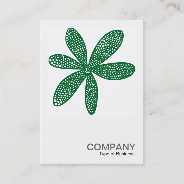 Square Photo 0213 - Pretty Flower - Forest Green Business Card (Front)