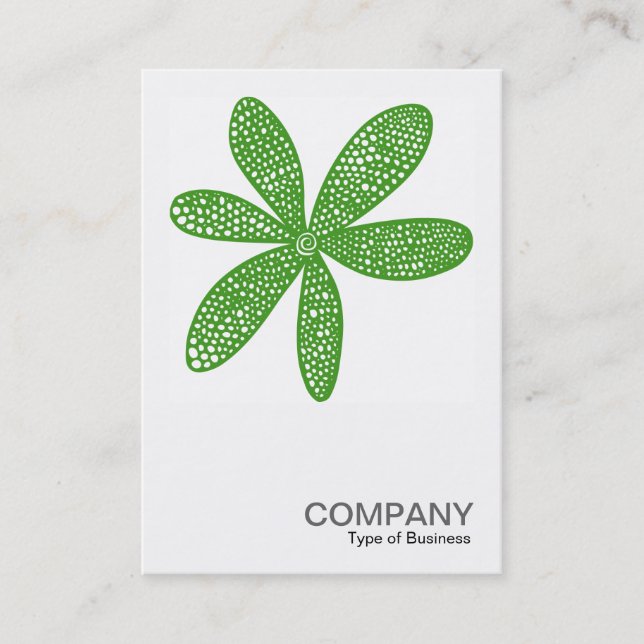 Square Photo 0215 - Pretty Flower - Avocado Green Business Card (Front)