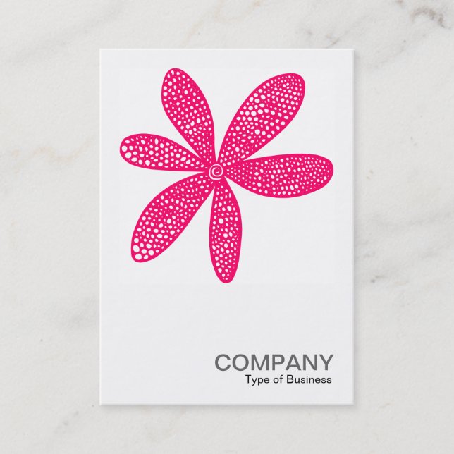 Square Photo 0217 - Pretty Flower - Neon Red Business Card (Front)